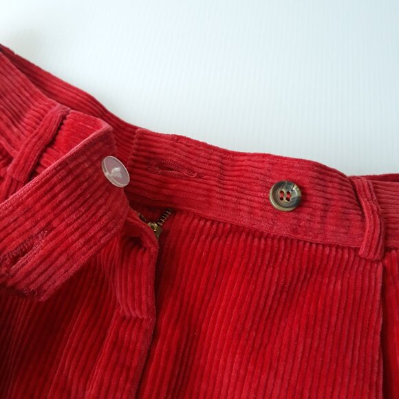 NWT Vtg Charter Club Corduroy Shorts 6 Pleated High Rise Cuffed 8" Red - Picture 4 of 7